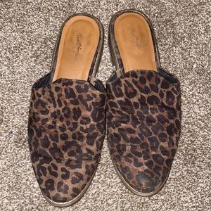 Cheetah print slip on loafers